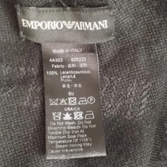 100% Authentic Emporio Armani black silk printed scarf